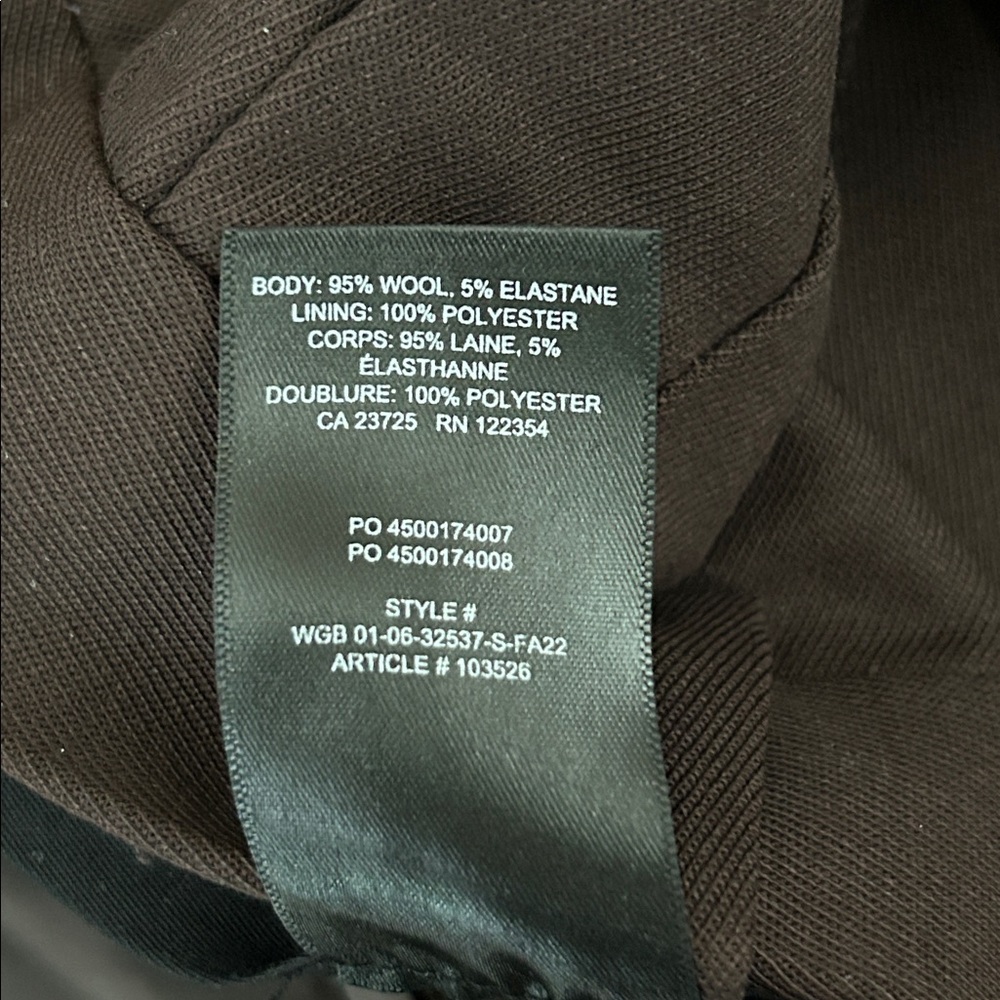 Aritzia Babaton Vogue Pant in Brown Sz 00 - Picture 7 of 7